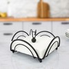 Spectrum Diversified Flower Flat Napkin Holder, Black (97910)
