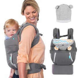 RAMSPIT Mochila Ergonómica bebé, Mochila Portabebe Ajustable (Hasta 66lbs), Algodón Ligero y Transpirable，Mejorar el soporte lumbar，portabebe ergonomico con capucha extraíble，Apto para recién nacidos