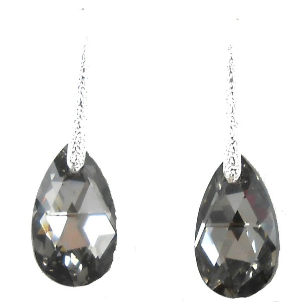 Sterling Silver Earrings rare Austrian Crystal french Hook Big 22