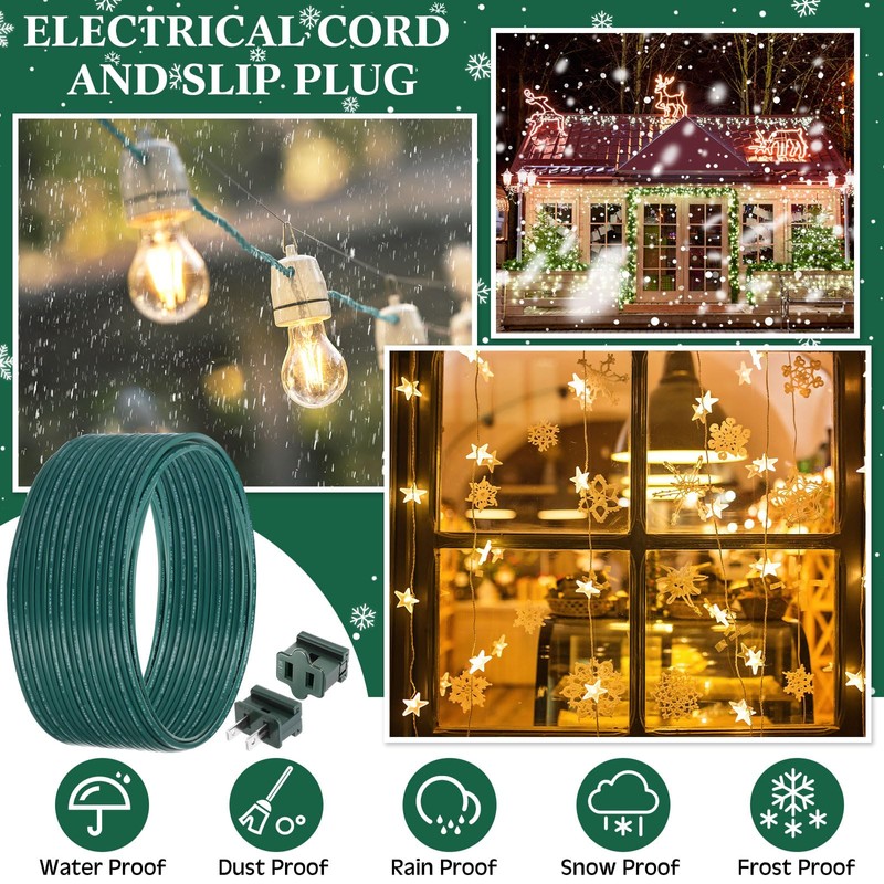 Yoojahow 109 Pcs SPT-2 50ft Christmas Electrical Wire with Female