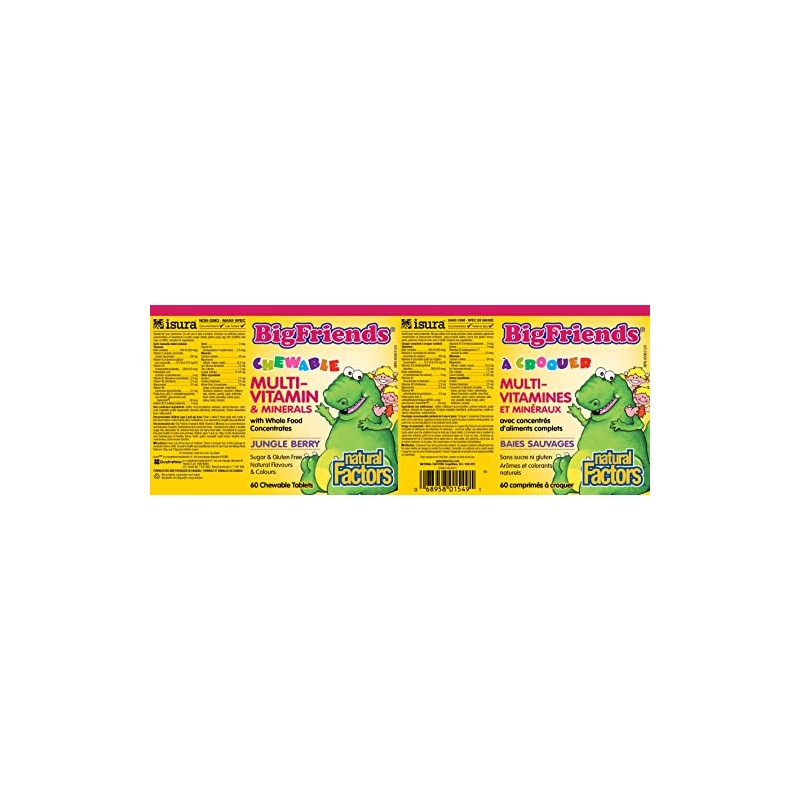 Natural Factors Big Friends - Bayas masticables multivitaminas y minerales