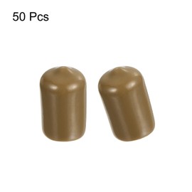 uxcell 100pcs Rubber End Caps 12.5mm(1/2") ID Vinyl PVC Round Tube Bolt Cap Cover Screw Thread Protectors Light Brown