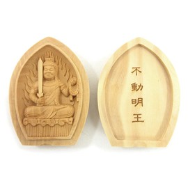 木彫 of Buddhist Buddha/香合 French Seat 不動明王 Tsuge
