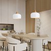 DOTCN Modern Solid Wood Pendant Light, Large Ceiling Hanging Lamp