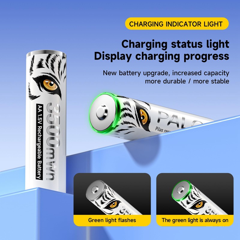 Mspalocell AA and AAA Battery,1.5V Rechargeable Lithium Batteries Combo,4-Pack 3500mWh
