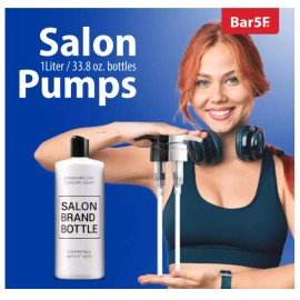 Bar5F Pumps for Shampoo and Conditioner Bottles for 33.8 Oz (1-Liter) For Salon Brands