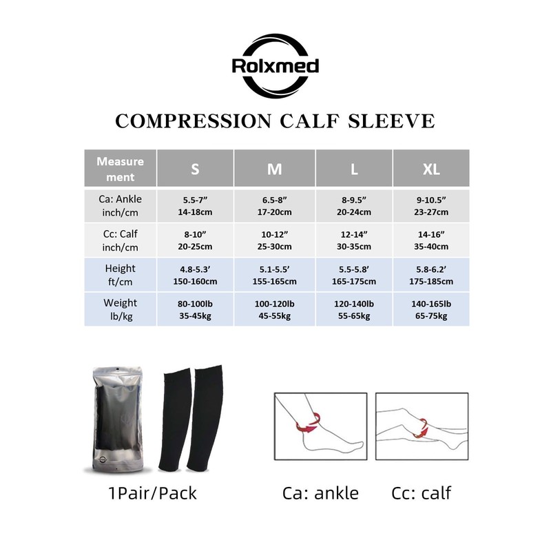 Rolxmed Medical Compression Calf Sleeves 20-30 mmHg Geman Tech Support