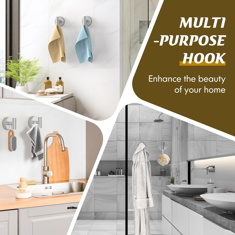 MOTAIPEAK Suction Cup Hooks for Shower,Heavy Duty Shower Towel Suction