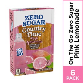 Country Time Sugar-Free Pink Lemonade Powdered Drink Mix (72 On-the-Go Packets, 12 Packs of 6), 0.9 Ounce (Pack of 12)