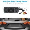 3 in 1 170° Car Reverse Rear View Camera with