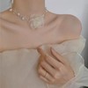 Boho Flower Pearl Choker Necklace for Floral Choker,Women Dainty Pearl