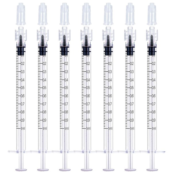 1mL Luer Lock Syringes Without Needle, Syringe with Cap, Syringe