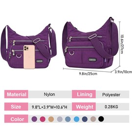 WETURAST Crossbody Bag for Women Multi Pocket Shoulder Handbags Purse Waterproof Nylon Messenger Bag Ladies Travel Bag