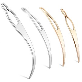 4 Pieces Sisterlock Retighten Tool, Dreadlock Tool for Hair, Dreadlock Crochet Needle, Loc Crochet Needle for Hair Extensions Styling Loc Maintenance(Gold, Silver)