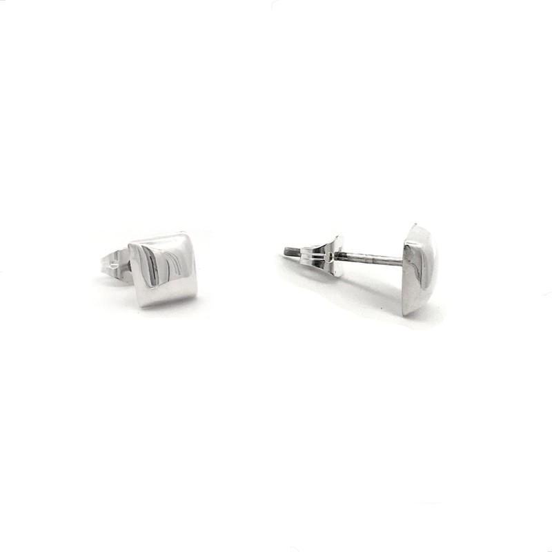 Agalea | Aretes tipo Broqueles diseño de Caudro de plata