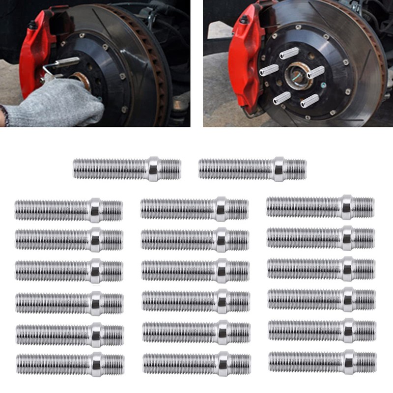 Acouto 20PCS 50mm Extended Wheels Stud Conversion 12x1.5 to 12x1.5