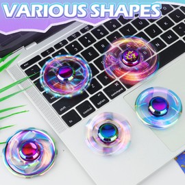 Dilabnda 7PCS Rainbow Handheld Spinners, Fidget Spinners for Kids & Adults, Multicolor, Zinc Alloy, Round, Small, Gift, Unisex, Age 3-12, Stress Relief, Party Favors