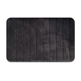 QUINTRA Bath Mat Memory Foam Bath Rugs for Bathroom Soft and Comfortable Super Absorbent Black 32" x 20" Wool Rugs (Black, C)