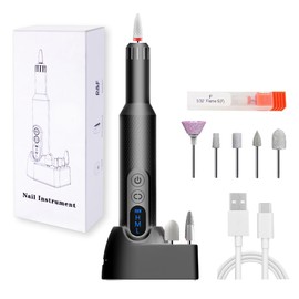 Pinkiou Electric Nail Drill, Cordless Electric Nail File ,Manicure Pedicure Kit for Acrylic,Gel Nails,Rechargeable Nail Drill,Professional Nail Grinder for Home Salon Use