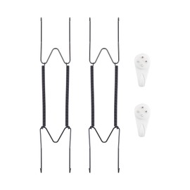 2 Pack Plate Hangers for The Wall, Suitable for 10-14 inch Art Plate, Stainless Steel Invisible Heavy Duty Wire Plate Holder with Wall Hooks, Plate Hangers for Displaying Plates, Platter, Dish, Black