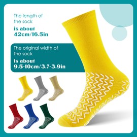Jiuguva 12 Pair Hospital Socks Double Sided Tread Non Slip Socks Grip Socks Slip Stopping Safety Socks Fall Prevention Socks for Wide Bariatric