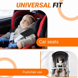 3 PCS Pram Strap Pads, Car Seat Strap Pads, Universal Seatbelt Covers Kids with Child Seat Pad and 2 Reflective Stickers for the Doors Compatible with Most Car Seats Strollers Baby Carriers