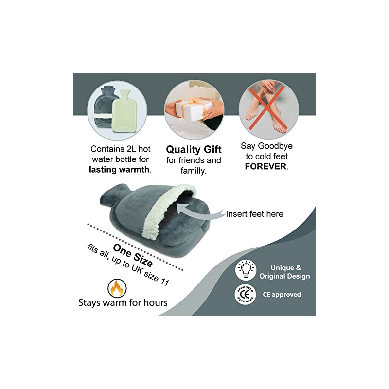 Heated Foot Warmer - Hot Water Bottle Foot Muff Snug