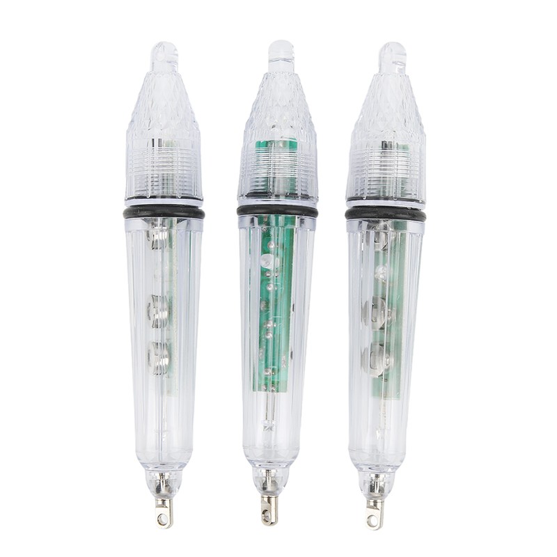 3Pcs Underwater Fishing Light LED Plastic Disposable Bait Lure Lamp
