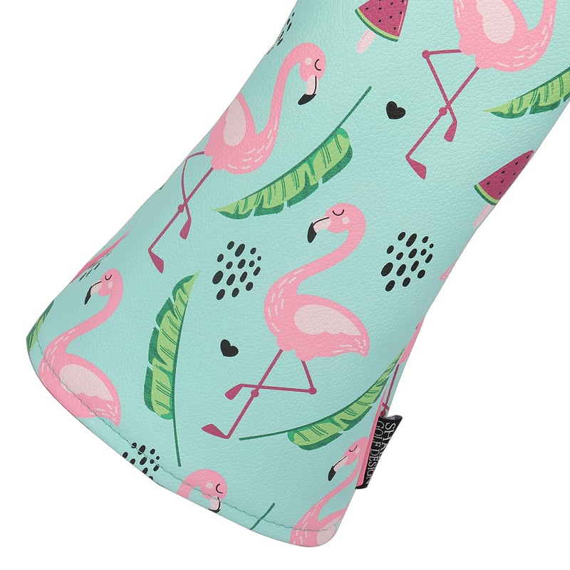 SHABIER Blue&Pink Golf Hybrid Headcover with Flamingos Design for Golf