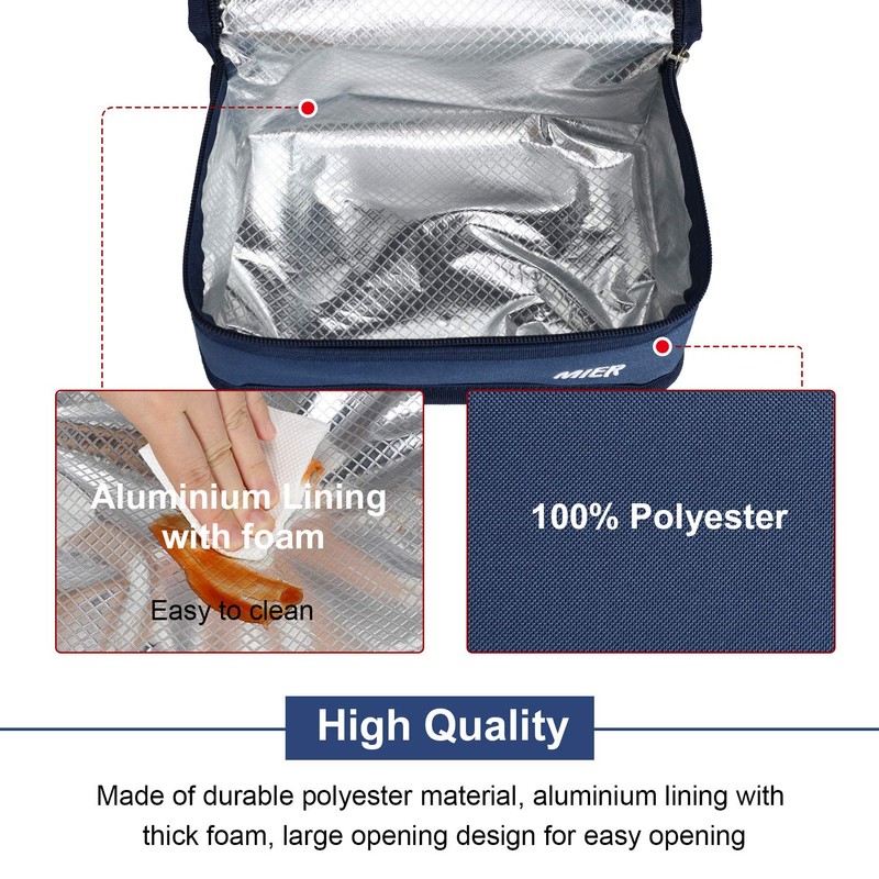 MIER Portable Thermal Insulated Cooler Bag Mini Lunch Bag for