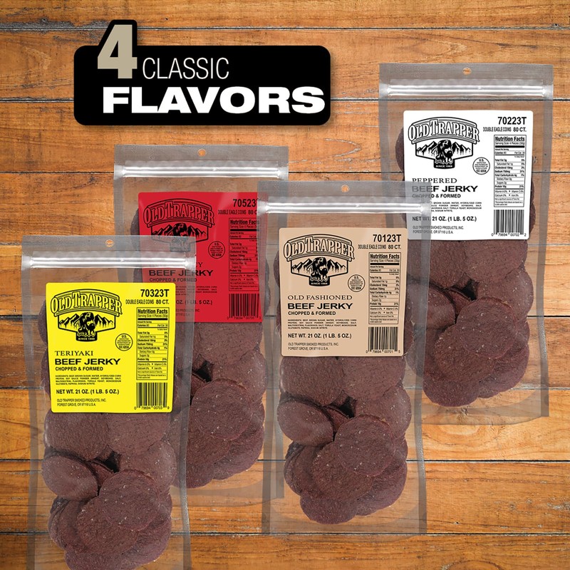 Old Trapper Double Eagle Beef Jerky, Old-Fashioned Flavor, 21oz. 80-Count