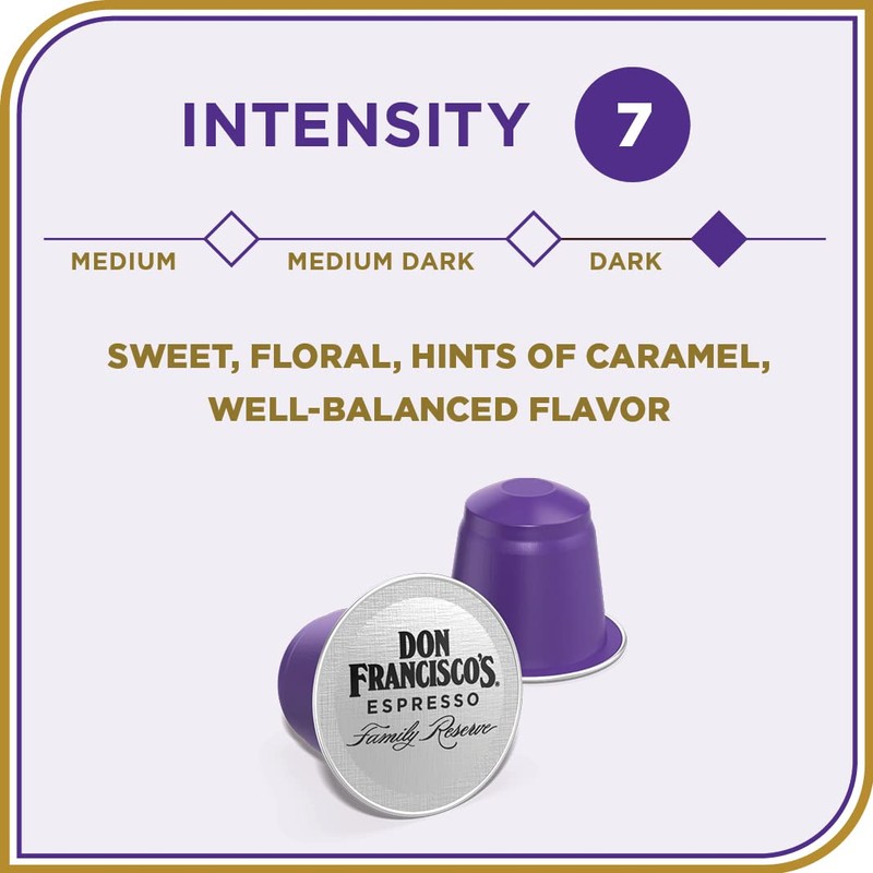 Don Francisco's Organico Espresso Pods: 80 Dark Roast Aluminum Capsules,