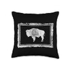 STATE OF WYOMING FLAG AMERICAN BISON Throw Pillow
