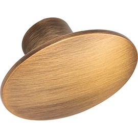 Furnipart Dome Furniture Knob 50 x 36 mm Oval Ideal as Drawer Knob Die-Cast Brass Brushed Brass