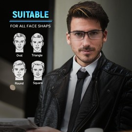 ORANZI Reading Glasses Men - Blue Light Readers for Computer Working & Reading, Comfort Fit With TR90 Frames for All-Day wear(A1 All Black, 2.75)