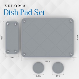 Dish Drying Mat | Super Absorbent Diatomaceous Earth Mat with Large, Small Board, 2 Coasters for Plates, Glasses | Non-Slip, Heat Resistant Diatomite Stone Drying Mat for Countertops | 16.5" x 12.5"