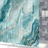 ChloropLastid Teal Marble Shower Curtain 72x72 Inch Abstract Turquoise Gold