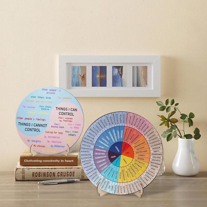 Leanockesa Emotion Wheel - Double Sided Feelings Wheel for Therapy