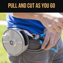 Light Weight Aluminum Tie Wire Reel with Rewind Knob - Left & Right Handed - Tie Wire Reel Coil Holder Wheel, With Belt Loops & Knob (Aluminum)