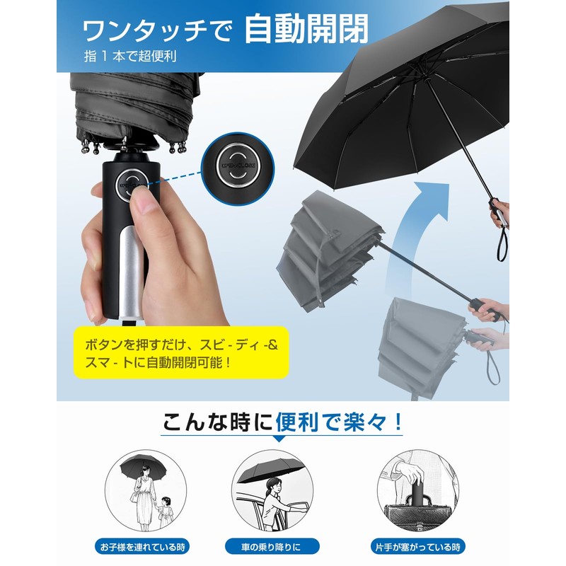 YOIIYO Folding Umbrella, Parasol, UV Protection, 100% UV Blocking, Foldable,