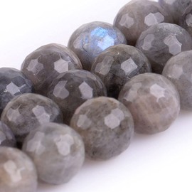 SHG store 8 mm Faceted Gemstone Labradorite Beads Strand 15 Inch Jewellery Making Beads