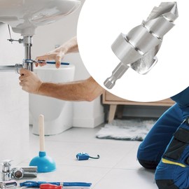 MagiDeal Ppr Lifting Stepped Drill Bit with 1/4 Hex Shank Heavy Duty for Ppr Pipe Repair Hole Opener Expander 2.9inch Long Alloy Steel, Three Edged