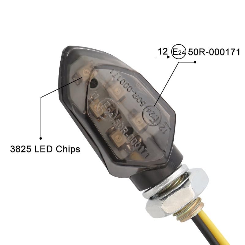Motorcycle Indicator, 12 V E24 M8 Mini LED Indicator Motorcycle,