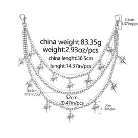 FOUTOUKEEP Pants Keychain Clothing Accessories for Jeans Pants Side Decor Layered Keychain for Punk Crossbody Men Women