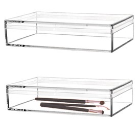 LOVPLAY Acrylic Box for Candy 2 Packs Clear Acrylic Display Boxes Rectangle Candy Box with Lid 2 Pieces Plastic Jewelry Storage Box Wedding Birthday Party Favor Gift Boxes