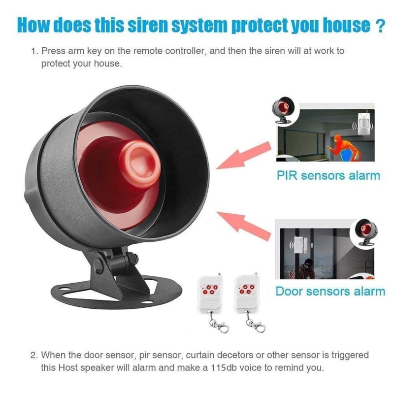 KERUI Home Security System Indoor Outdoor Weather-Proof Siren Window Door