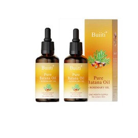 Buiiti Batana Oil with Rosemary for HairGrowth - Nourish Scalp & Detox forStrong &Healthy Hair, Organic BatanaOil with Rosemary -Reduce Hair Loss &Detox Your Scalp (30 mL) Haircare Rosemary Oil Mild Remedy - Batana oil: 2pcs