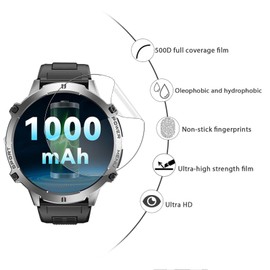 KUSINHOKA 3 Stück Schutzfolie kompatibel mit Oukitel BT13 Smartwatch, [Anti-Kratzen] Weiche TPU Displayschutzfolie, Vollständige Abdeckung HD Klar Anti-Fingerprint Folie für Oukitel BT13