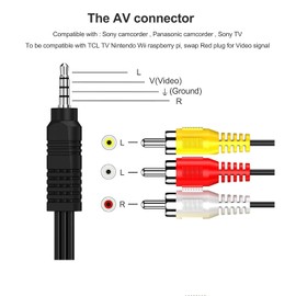 UIGOCLE Charger Compatible 3.5mm to RCA Camcorder AV Audio Video Output Cable, 1/8" TRRS to 3 RCA Male Plug AUX Cable Compatible with TV,Smartphones,MP3, Tablets,Speakers,Home Theater 10FT