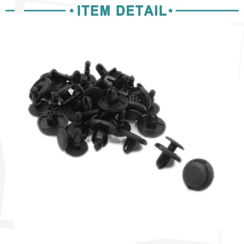 ACROPIX 7mm Hole Universal Push Fasteners Rivets Fender Clips Black